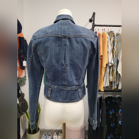 Vintage Blue Jean Jacket with Zipper Details - Picture 5 of 7